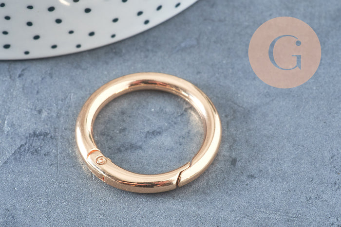 Fermoir mousqueton rond clapet XXL rond zamac doré 32.5mm, x1 (G9904)