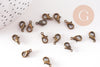 Fermoir mousqueton zamac bronze 10mm, x20 (G0537)