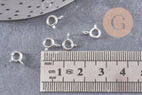 Fermoirs Marins laiton plaqué argent 925 8mm, x10 (G10241)