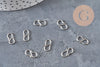 Clasps hook S 304 stainless steel platinum 12mm, x5 (G11181)