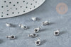 Fermoirs mousquetons acier 304 inoxydable platine 9mm, x20 (G8151)