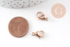 Fermoirs mousquetons acier 304 inoxydable or rose IP 13mm, x5 (G10893)