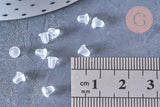 Fermoirs pour Clous d'oreille silicone 4mm, x50 (G0314)