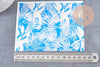 Feuille de transfert polymère – Feuilles de palme Bleu 14x10 cm, x1 (G10766)