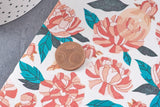 Feuille de transfert polymère – Pivoines stylisées 14x10 cm, x1 (G10763)