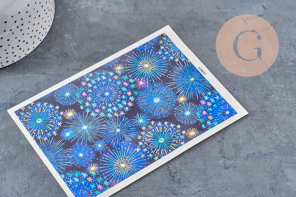 Feuille de transfert polymère – Série bleue 14x10.5 cm, x1 (G10958) VALIDE