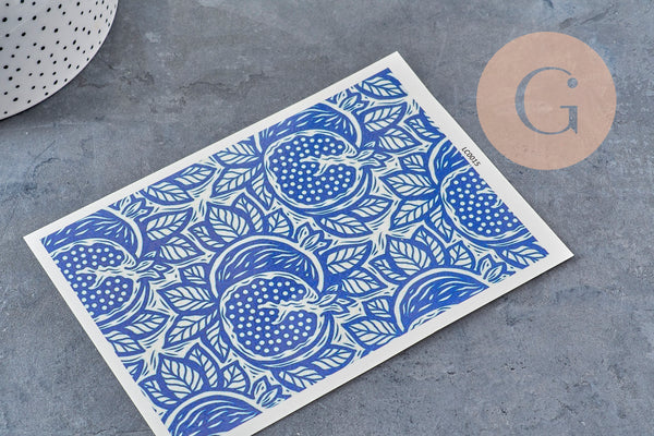 Feuille de transfert polymère – Série bleue 14x10.5 cm, x1 (G10958) VALIDE