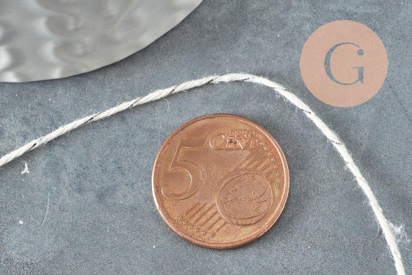 Fil blanc argent 1mm, bobine de 30 mètres, x1 (G2451)