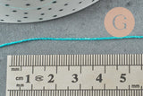 Fil bleu turquoise nylon pour broderie couture bijoux 0.8mm, x10 Mètres (G1655)