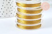 Filo intrecciato rivestito in acciaio inossidabile color oro scuro 0.6mm, x1 Bobina da 10 metri (G6777)