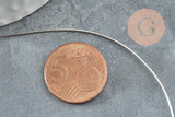 Fil d'acier 304 inoxydable platine argenté 0.7mm, x1 mètre (G9601)