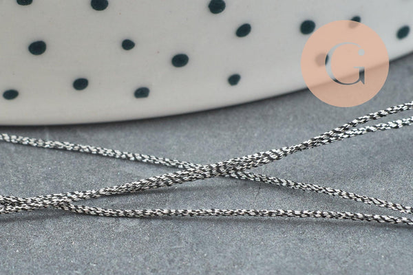 Fil gris métallisé 0.8mm, x5 ou x10 Mètres (G8245)