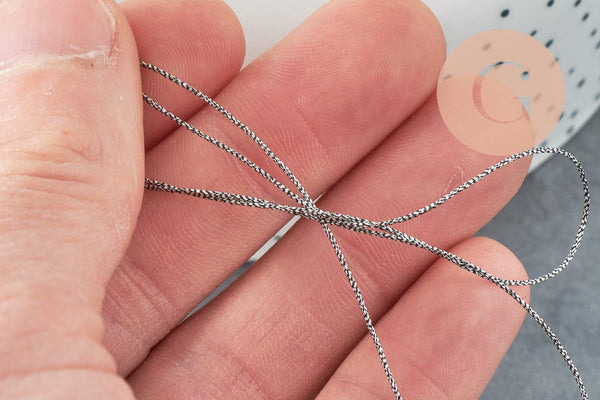 Fil gris métallisé 0.8mm, x5 ou x10 Mètres (G8245)