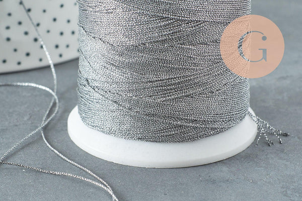 Fil gris métallisé 0.8mm, x5 ou x10 Mètres (G8245)