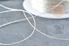 Fil nylon métallisé argent 0.6mm, fabrication bijoux,création broderie, x 5mètres G8490