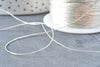 Fil nylon métallisé argent 0.6mm, fabrication bijoux,création broderie, x 5mètres G8490