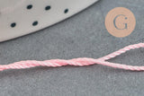 Fil rose clair nylon pour broderie couture bijoux 0.8mm, x 10 mètres (G8247)