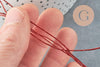 Fil rouge métallisé pour broderie couture bijoux 0.8mm, x 5mètres (G2314)