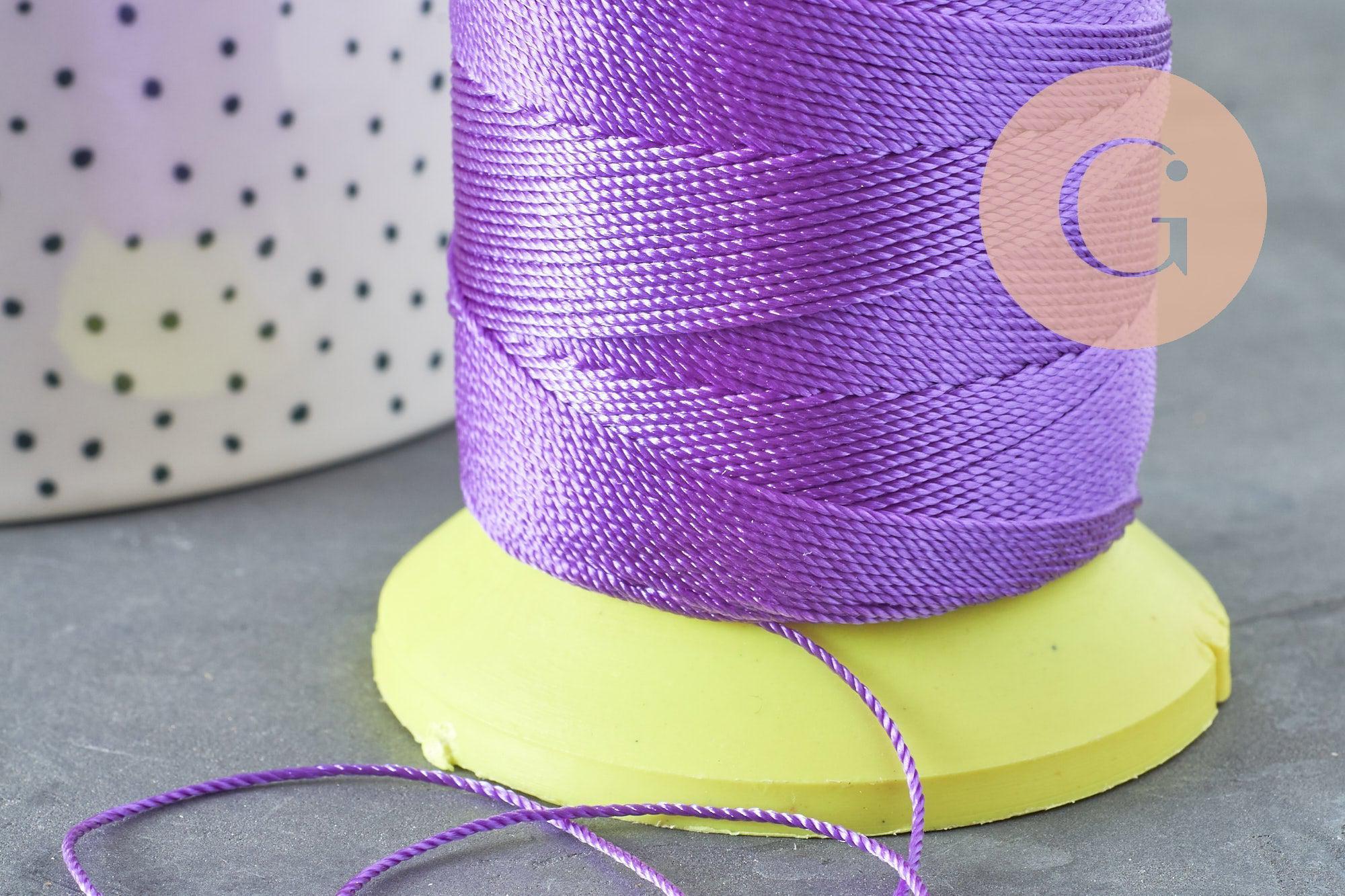 Fil violet nylon pour broderie couture bijoux 0.8mm, x 10Mètres (G1794)