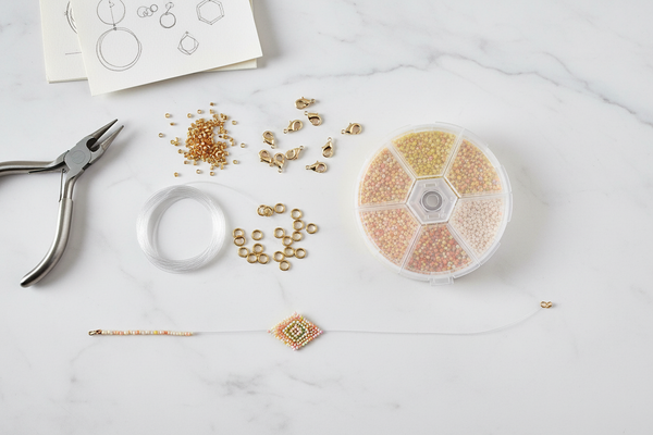 Kit de perles rocaille façon Miyuki Mix jaune-orange, x1 (G9190)