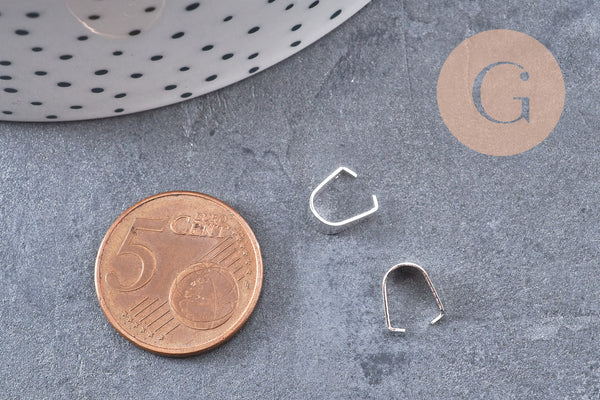 Grande bélière acier 201 inoxydable argenté 8mm, x10 (G10862)