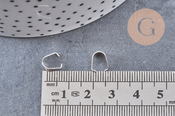 Grande bélière acier 201 inoxydable argenté 8mm, x10 (G10862)