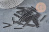 Large black tube seed beads 20x2.5mm, x 10gr (G3155)