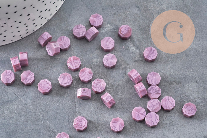 Granulés cire violet nacré à cacheter, fourniture pour sceaux personnalisés pour sceaux et invitations de mariage DIY, x100 (G3971)