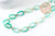 Grosse Chaine ronde écaille acrylique vert et aluminium doré texturé,perle acétate, chaine plastique,18.5mm, x1 mètre (G3365)