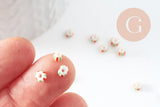 Grosse Perle rocaille rayé multicolore 3-4.5mm, x 10gr (G9418)