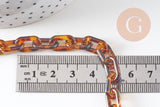 Grosse chaine écaille acrylique léopard perle acétate 14mm , x1 mètre (G2838)