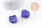 Grosse perle porcelaine bleu foncé coquillage, perle céramique géométrique fabrication en céramique, 29-33mm, x2 (G5377)