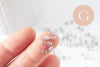 Grosses perles de rocaille gris clair transparent 4mm, x10Gr (G3739)