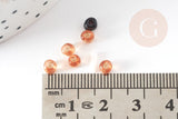 Grosses perles rocaille dorée transparent 4mm, x 10gr (G1401)