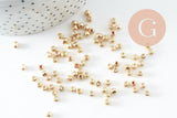 Grosses perles rocaille dorées brillantes 4mm, x 10gr (G1950)