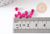Grosses perles rocaille rose nacré peintes 4mm,perles rocaille, rose opaque, perles verre, x 10Gr (G0190)