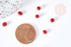 Grosses perles rocaille rouge 4mm, x 10Gr (G0184)