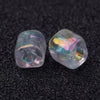 Grosses perles rocaille transparentes irisées 4mm, x 20Gr (G1392)