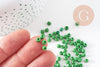 Grosses perles rocaille vert 4mm, x10Gr (G3816)