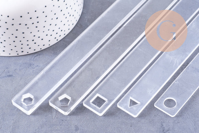 Guide de profondeur pour pâte polymère acrylique transparent 2-3-4-5-6mm, x2 (G10708)