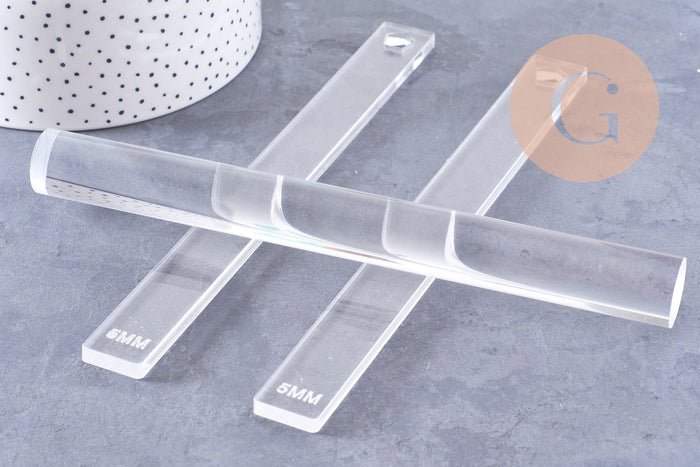 Guide de profondeur pour pâte polymère acrylique transparent 2-3-4-5-6mm, x2 (G10708)