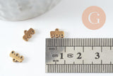 Intercalaire bracelet 3 rangs acier 304 inoxydable doré 8mm, x2 (G9758)