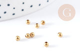 Intercalaires perles rondes laiton brut 3mm, x50 (2.6gr) (G9258)