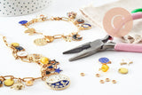 Kit Bracelet + Collier DIY – Thème Mystique / Océan / Fruits – Breloques + Chaîne Dorée – Idéal débutante & cadeau, x1 (G9554)