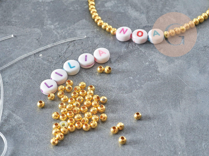 Kit Bracelet d'amitié prénom personnalisé doré, Coffrets et kits création de bijoux fantaisie DIY, pochette 1 bracelet (G9024)