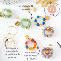 Kit création Boucles d'Oreilles Pierre naturelle x1 paire (G7430)