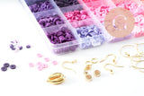 Kit mix de perles heishi violet rose, x1 (G9788)