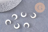 Lune nacre blanche naturelle 10x12mm, x1 (G10225)
