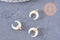 Lune nacre blanche naturelle support laiton doré 15.8mm, x1 (G3251)