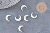 Lune nacre blanche naturelle,pendentif lune,coquillage blanc,corne non percée,création bijoux,Pendentif nacre,12x11.5mm, X2 (G0391)